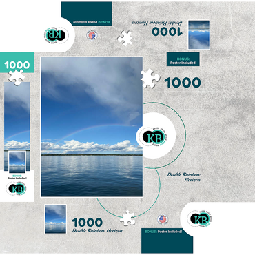 Nature Photography: Double Rainbow Horizon over Lake 1000 Jigsaw Puzzle box 3D Modell