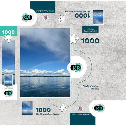 Nature Photography: Double Rainbow Horizon over Lake 1000 Jigsaw Puzzle box 3D Modell