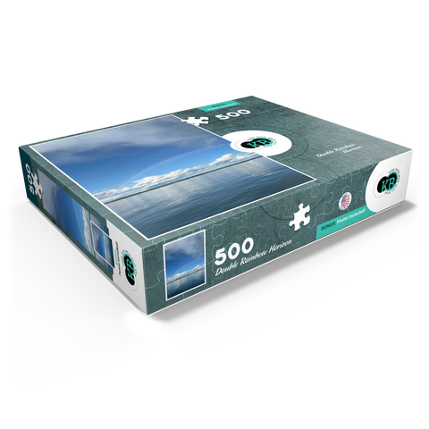 Nature Photography: Double Rainbow Horizon over Lake 500 Jigsaw Puzzle box view1