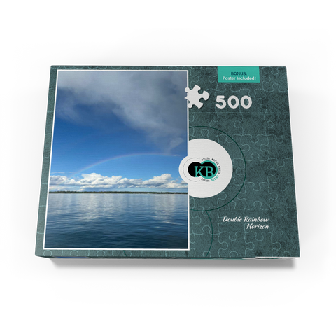Nature Photography: Double Rainbow Horizon over Lake 500 Jigsaw Puzzle box view3