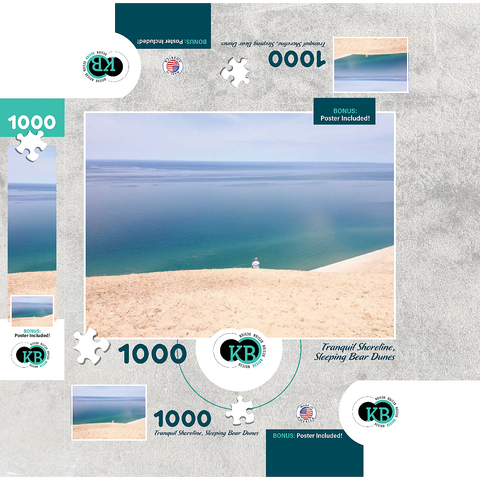 Nature Photography: Tranquil Shoreline, Sleeping Bear Dunes, Michigan 1000 Jigsaw Puzzle box 3D Modell