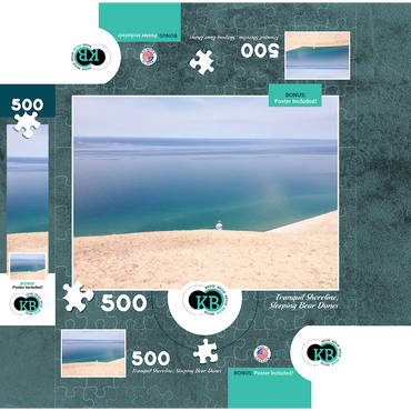 Nature Photography: Tranquil Shoreline, Sleeping Bear Dunes, Michigan 500 Jigsaw Puzzle box 3D Modell