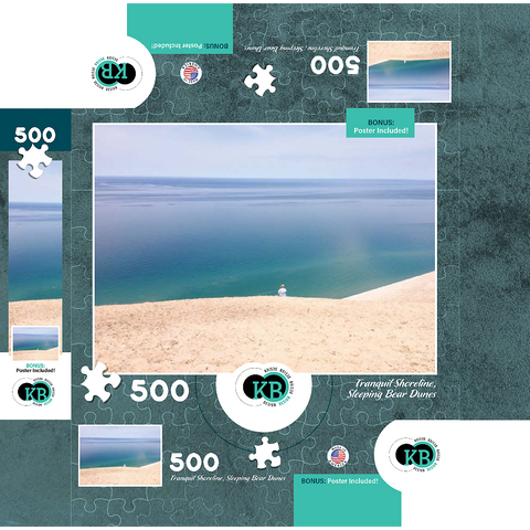 Nature Photography: Tranquil Shoreline, Sleeping Bear Dunes, Michigan 500 Jigsaw Puzzle box 3D Modell