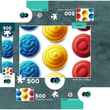 Macro Photography: Slushie Rows Collage 500 Jigsaw Puzzle box 3D Modell