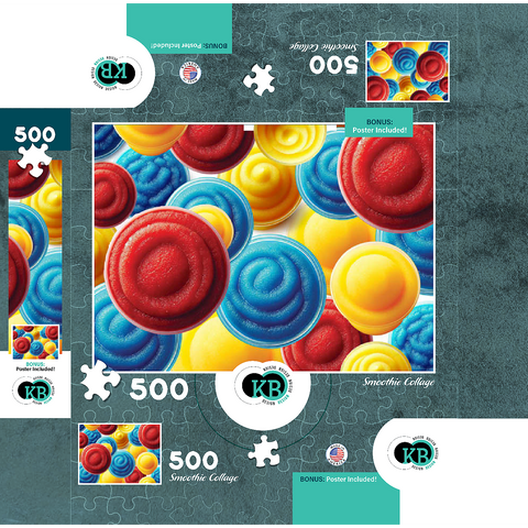 Macro Photography: Smoothie Collage 500 Jigsaw Puzzle box 3D Modell