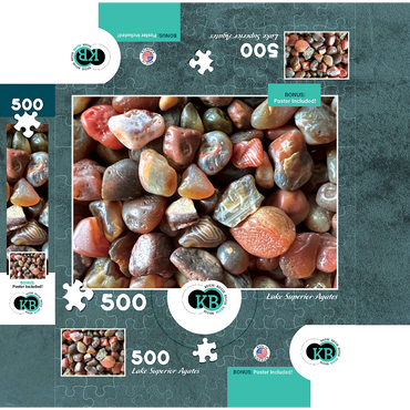 Macro Photography: Lake Superior Agates, no.2 500 Jigsaw Puzzle box 3D Modell