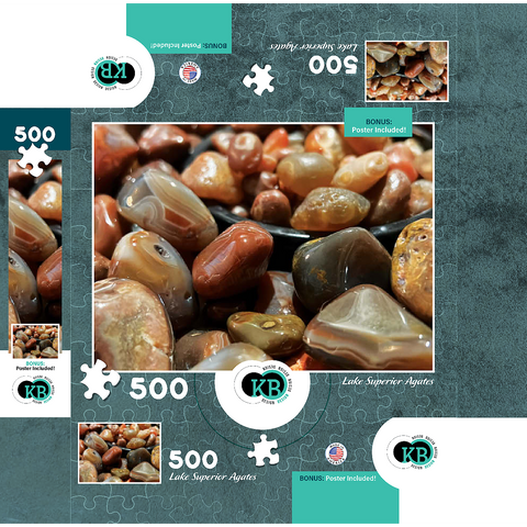 Macro Photography: Lake Superior Agates, no.3 500 Jigsaw Puzzle box 3D Modell