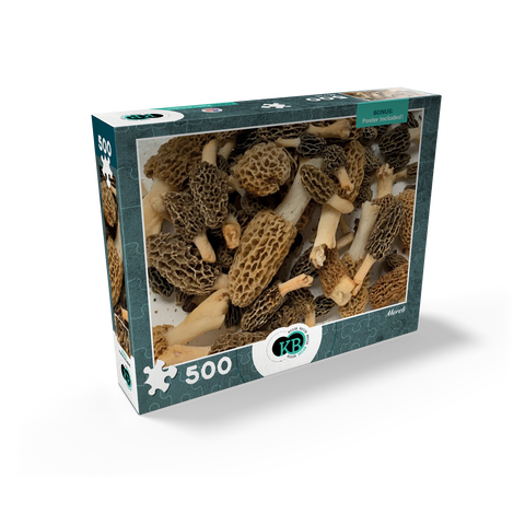 Macro Photography: Wild Morel Mushrooms Collage 500 Jigsaw Puzzle box view2
