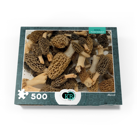 Macro Photography: Wild Morel Mushrooms Collage 500 Jigsaw Puzzle box view3