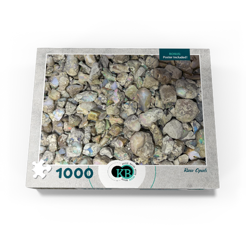 Macro Photography: Raw Opals Collage 1000 Jigsaw Puzzle box view3