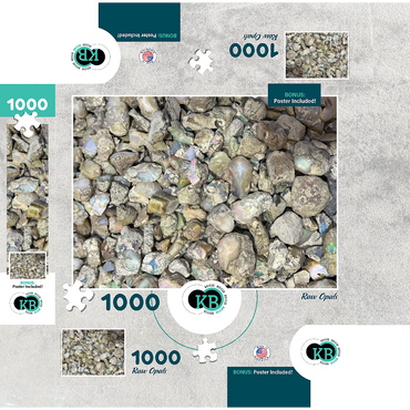 Macro Photography: Raw Opals Collage 1000 Jigsaw Puzzle box 3D Modell