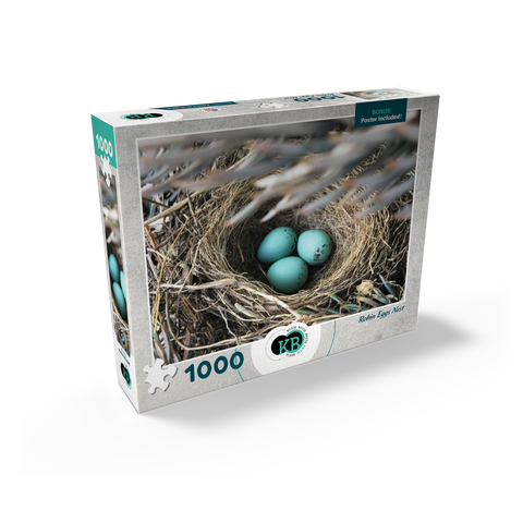 Macro Photography: Robin Eggs Nest in a Pine Tree 1000 Jigsaw Puzzle box view2