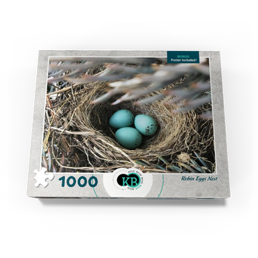 Macro Photography: Robin Eggs Nest in a Pine Tree 1000 Jigsaw Puzzle box view3