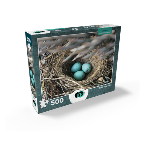 Macro Photography: Robin Eggs Nest in a Pine Tree 500 Jigsaw Puzzle box view2