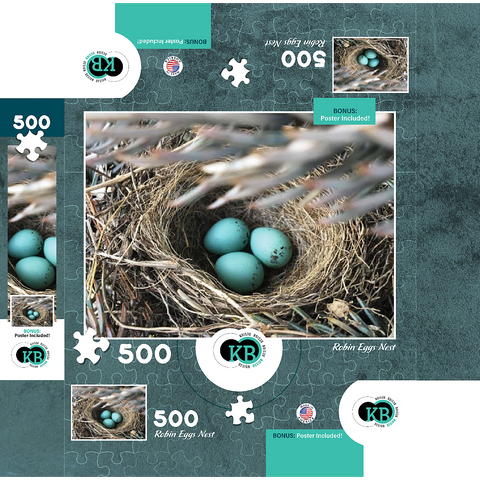 Macro Photography: Robin Eggs Nest in a Pine Tree 500 Jigsaw Puzzle box 3D Modell