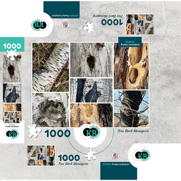 Nature Photography: Tree Bark Collage 1000 Jigsaw Puzzle box 3D Modell