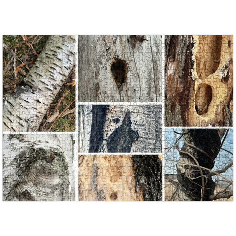 puzzleplate Nature Photography: Tree Bark Collage 500 Jigsaw Puzzle