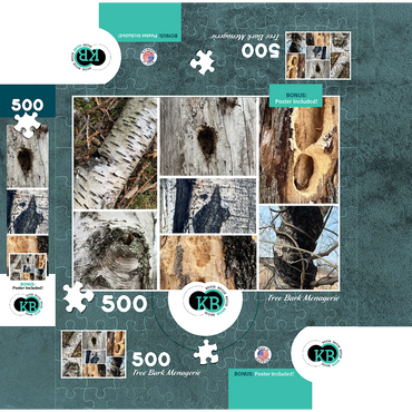 Nature Photography: Tree Bark Collage 500 Jigsaw Puzzle box 3D Modell