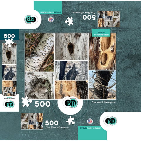 Nature Photography: Tree Bark Collage 500 Jigsaw Puzzle box 3D Modell