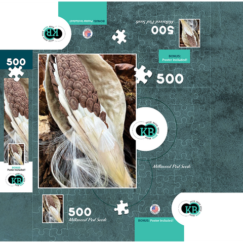 Nature Photography: Milkweed Seeds Pod 500 Jigsaw Puzzle box 3D Modell