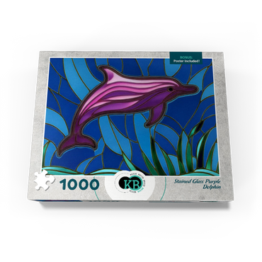 Stained Glass: Purple Dolphin 1000 Jigsaw Puzzle box view3