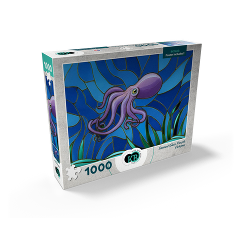 Stained Glass: Purple Octopus 1000 Jigsaw Puzzle box view2