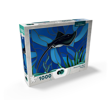 Stained Glass: Black Sting Ray 1000 Jigsaw Puzzle box view2