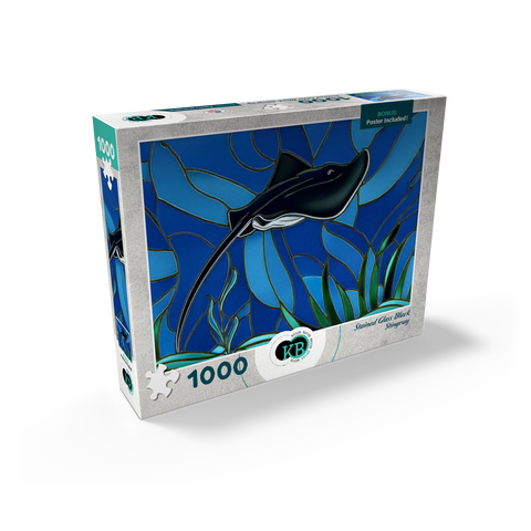 Stained Glass: Black Sting Ray 1000 Jigsaw Puzzle box view2