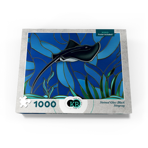 Stained Glass: Black Sting Ray 1000 Jigsaw Puzzle box view3