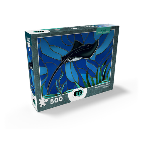 Stained Glass: Black Sting Ray 500 Jigsaw Puzzle box view2