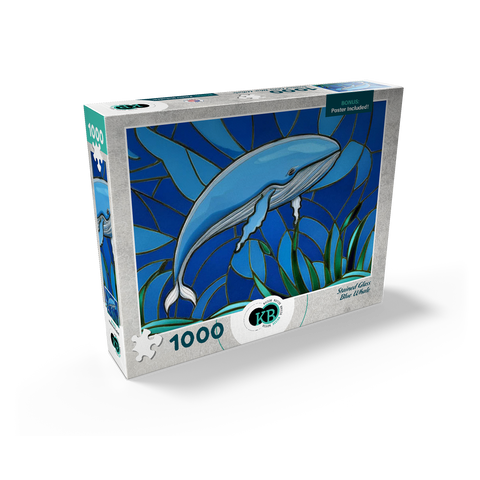 Stained Glass: Blue Whale 1000 Jigsaw Puzzle box view2