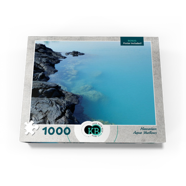 Hawaii, The Big Island: Aqua Shallows, Lava Rock Shoreline 1000 Jigsaw Puzzle box view3