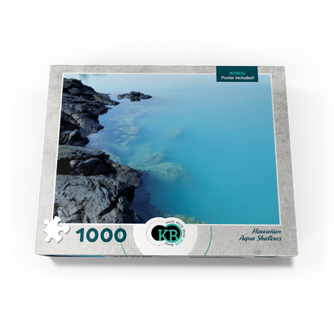 Hawaii, The Big Island: Aqua Shallows, Lava Rock Shoreline 1000 Jigsaw Puzzle box view3