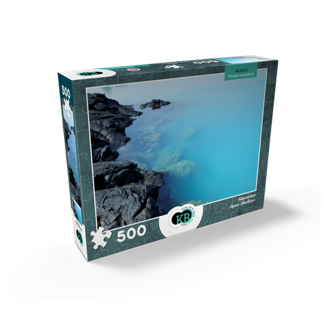 Hawaii, The Big Island: Aqua Shallows, Lava Rock Shoreline 500 Jigsaw Puzzle box view2