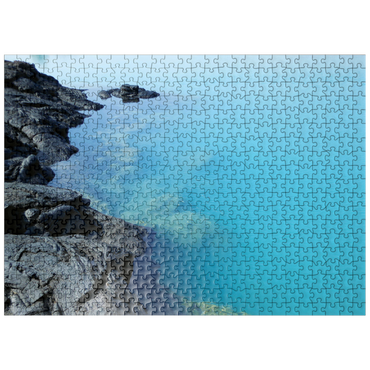 puzzleplate Hawaii, The Big Island: Aqua Shallows, Lava Rock Shoreline 500 Jigsaw Puzzle