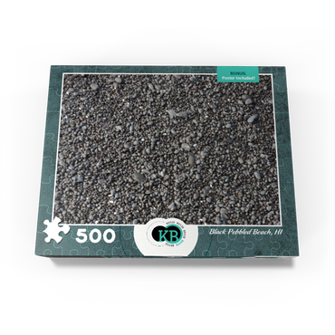 Hawaii, The Big Island: Black Pebbled Beach Collage 500 Jigsaw Puzzle box view3