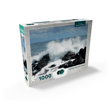Hawaii, The Big Island: Waves Crashing Over Rocks 1000 Jigsaw Puzzle box view2
