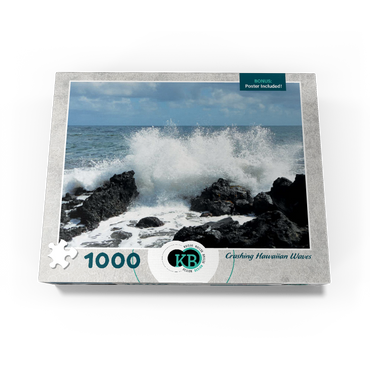 Hawaii, The Big Island: Waves Crashing Over Rocks 1000 Jigsaw Puzzle box view3
