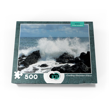 Hawaii, The Big Island: Waves Crashing Over Rocks 500 Jigsaw Puzzle box view3
