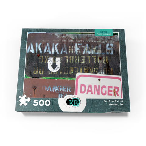 Hawaii, The Big Island: Waterfall Trail Signage 500 Jigsaw Puzzle box view3