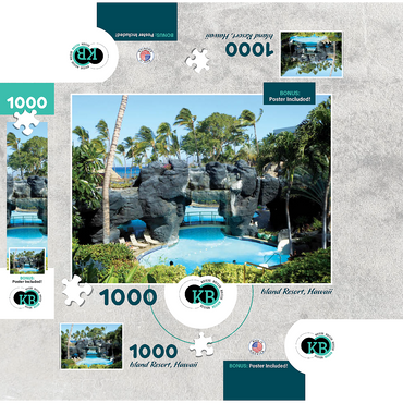Hawaii, The Big Island: Island Resort Paradise 1000 Jigsaw Puzzle box 3D Modell