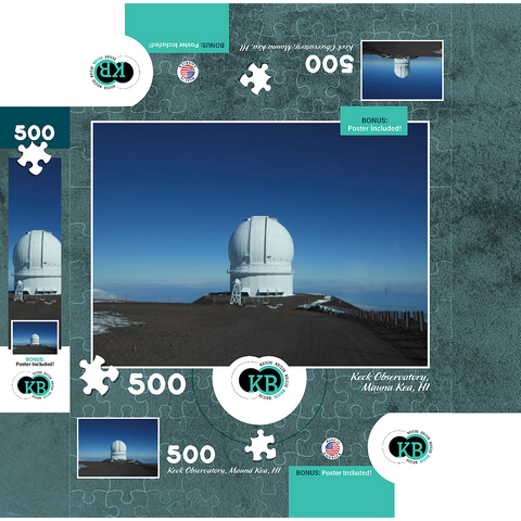 Hawaii, The Big Island: Keck Telescope, Mauna Kea 500 Jigsaw Puzzle box 3D Modell