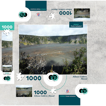 Hawaii, The Big Island: Kilauea Caldera 1000 Jigsaw Puzzle box 3D Modell
