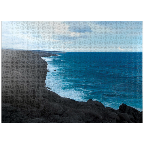 puzzleplate Hawaii, The Big Island: Lava Flow Shoreline 1000 Jigsaw Puzzle