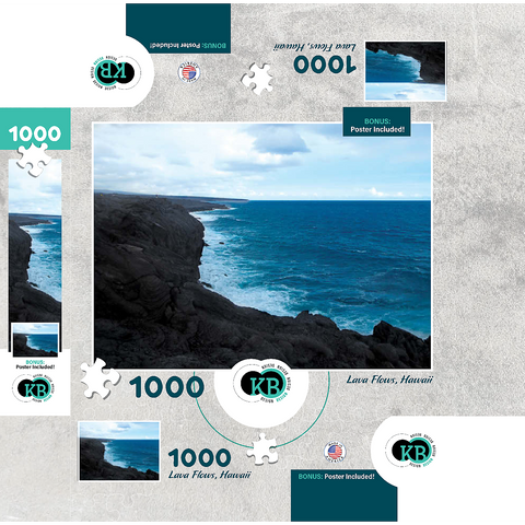 Hawaii, The Big Island: Lava Flow Shoreline 1000 Jigsaw Puzzle box 3D Modell