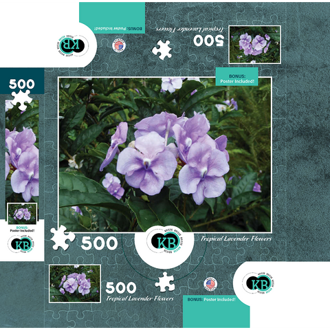 Hawaii, The Big Island: Lavender Island Flowers 500 Jigsaw Puzzle box 3D Modell