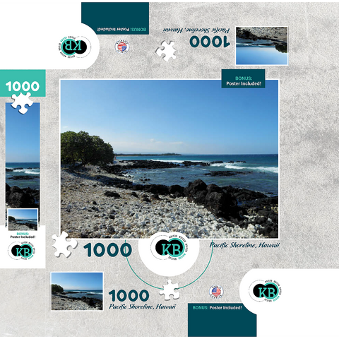 Hawaii, The Big Island: Rocky Pacific Shoreline 1000 Jigsaw Puzzle box 3D Modell