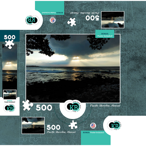 Hawaii, The Big Island: Pacific Shoreline Sunset 500 Jigsaw Puzzle box 3D Modell