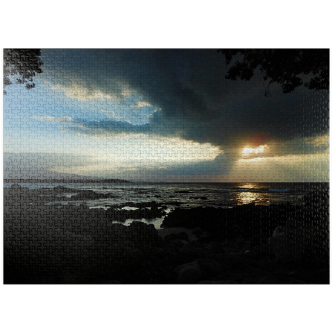puzzleplate Hawaii, The Big Island: Sunset on the Pacific Shoreline 1000 Jigsaw Puzzle