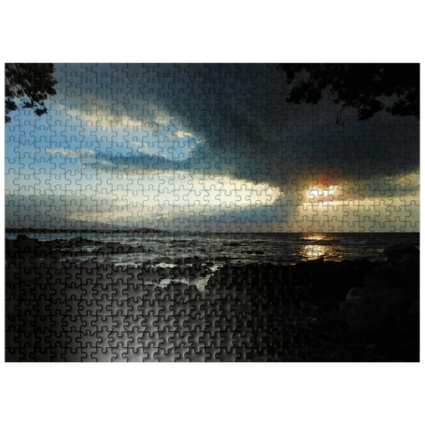 puzzleplate Hawaii, The Big Island: Sunset on the Pacific Shoreline 500 Jigsaw Puzzle